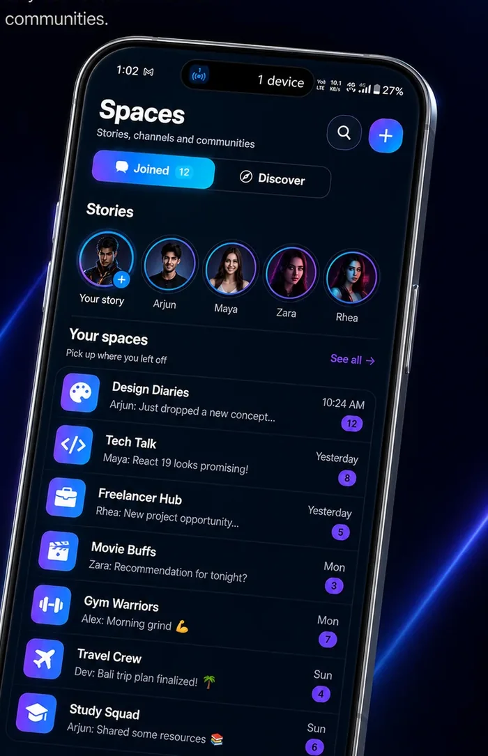 Niqvo Stories and Spaces screen